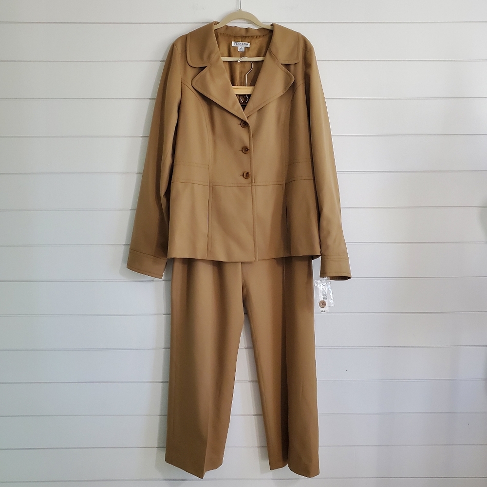 Pendleton Women's Blazer and Dress Pantsuit Set Virgin Wool Stretch. Size 18Tall